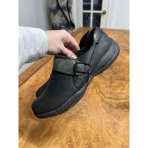 Clarks Roseville Dot Loafers Women’s 7.5 Black Leather Comfort Slip-On Shoes - Picture 4 of 9